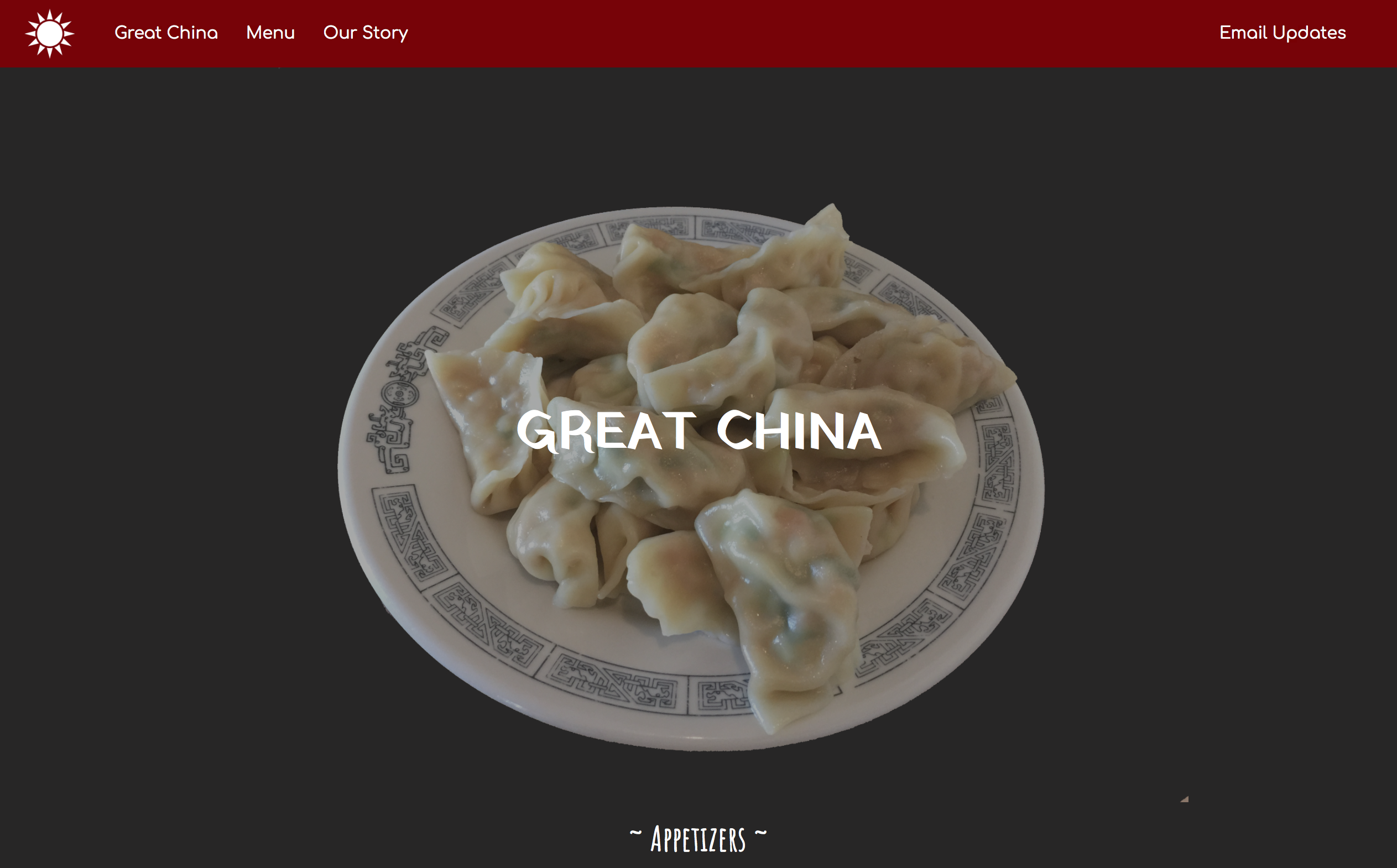 Great China Restaurant Website